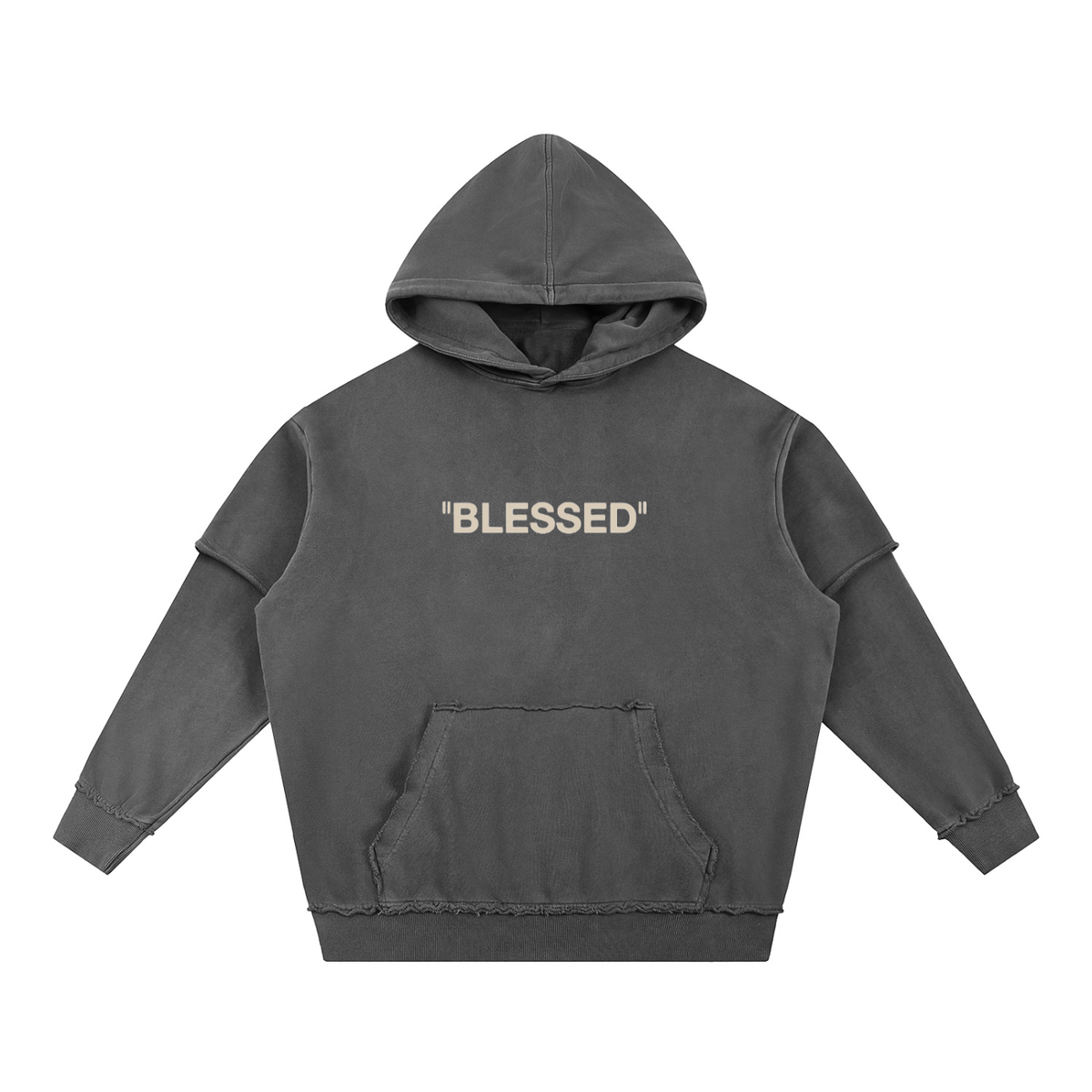 BLESSED — Snow-Washed Heavyweight Hoodie by Made Clothing Co. — alternate product view