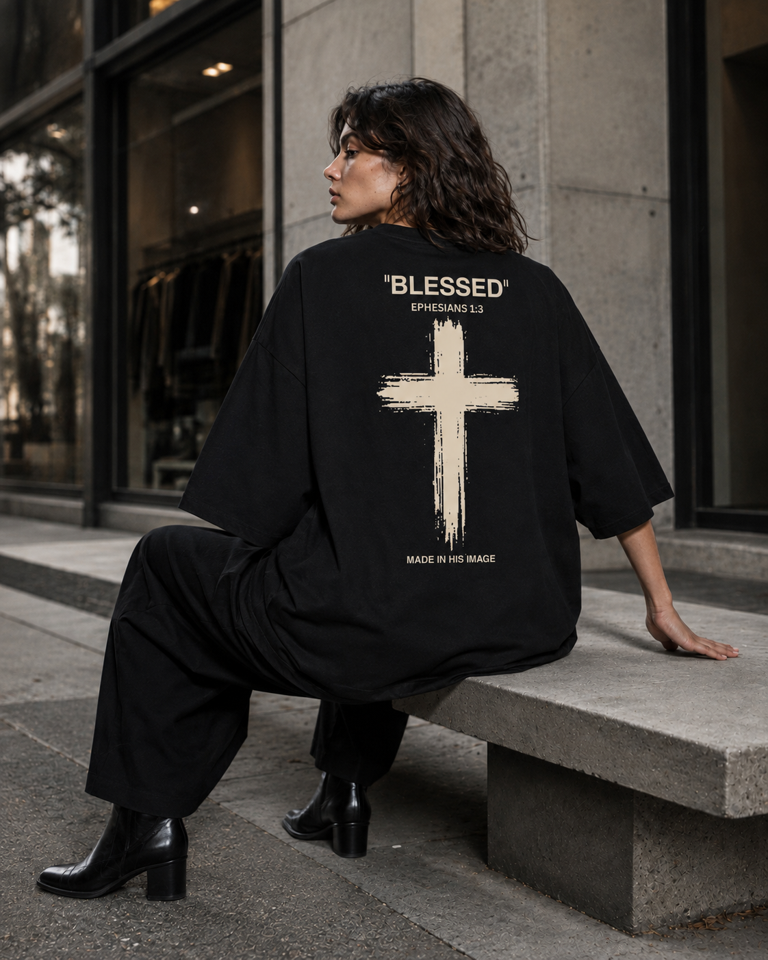 BLESSED — Oversized Street Tee by Made Clothing Co. — back product view