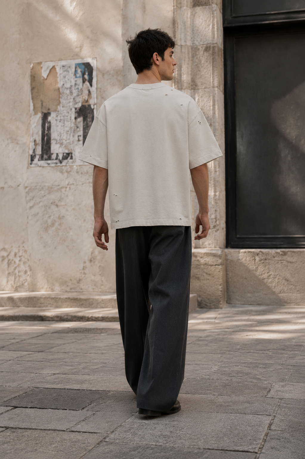 BIG CITY LIGHTS — Distressed Heavyweight Tee by Made Clothing Co. — back product view