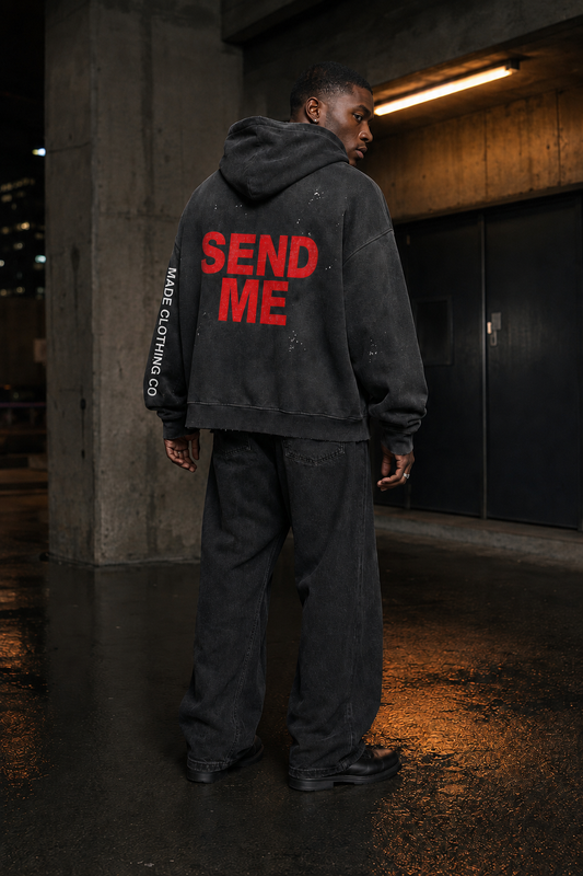 SEND ME — Vintage Washed Hoodie by Made Clothing Co. — front product view