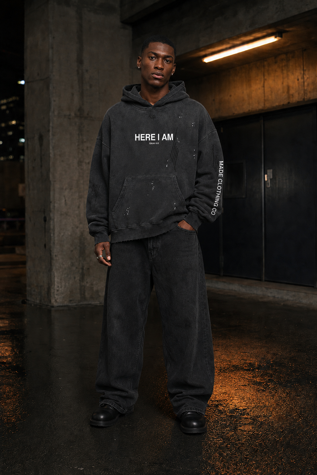SEND ME — Vintage Washed Hoodie by Made Clothing Co. — back product view