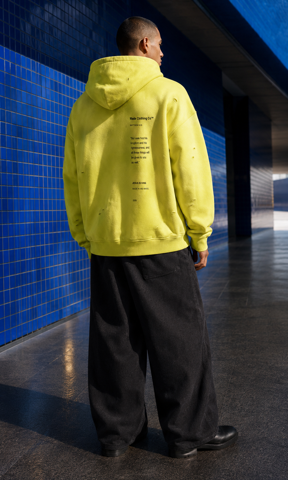 SUN DRENCHED — Washed Oversized Hoodie by Made Clothing Co. — back product view
