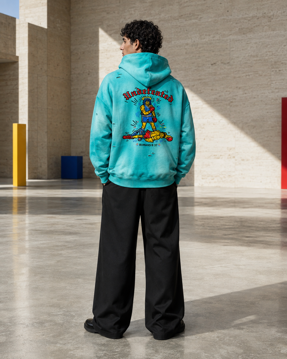 CHILDLIKE JOY — Washed Oversized Hoodie by Made Clothing Co. — back product view