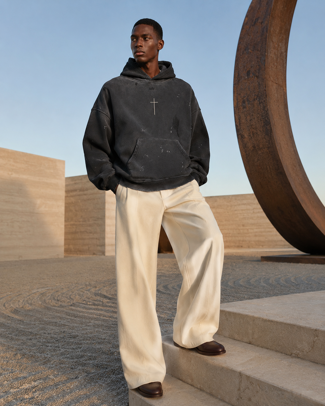 UNDEFEATED — Vintage Washed Hoodie by Made Clothing Co. — alternate product view