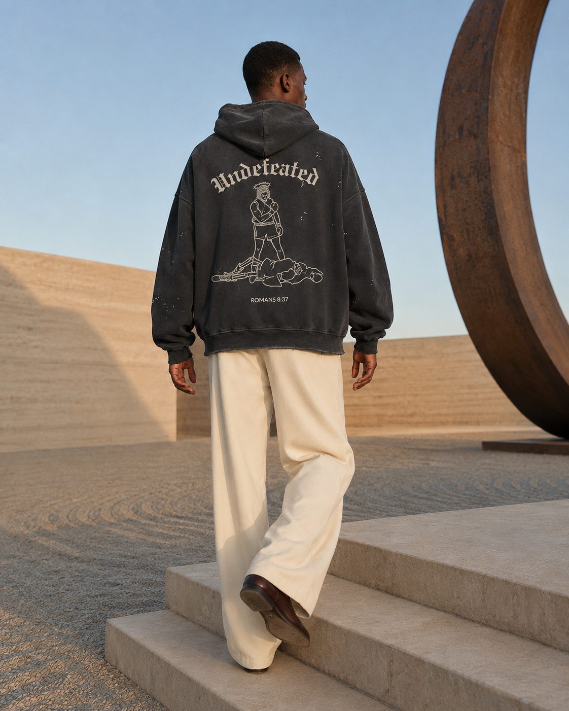 UNDEFEATED — Vintage Washed Hoodie by Made Clothing Co. — back product view