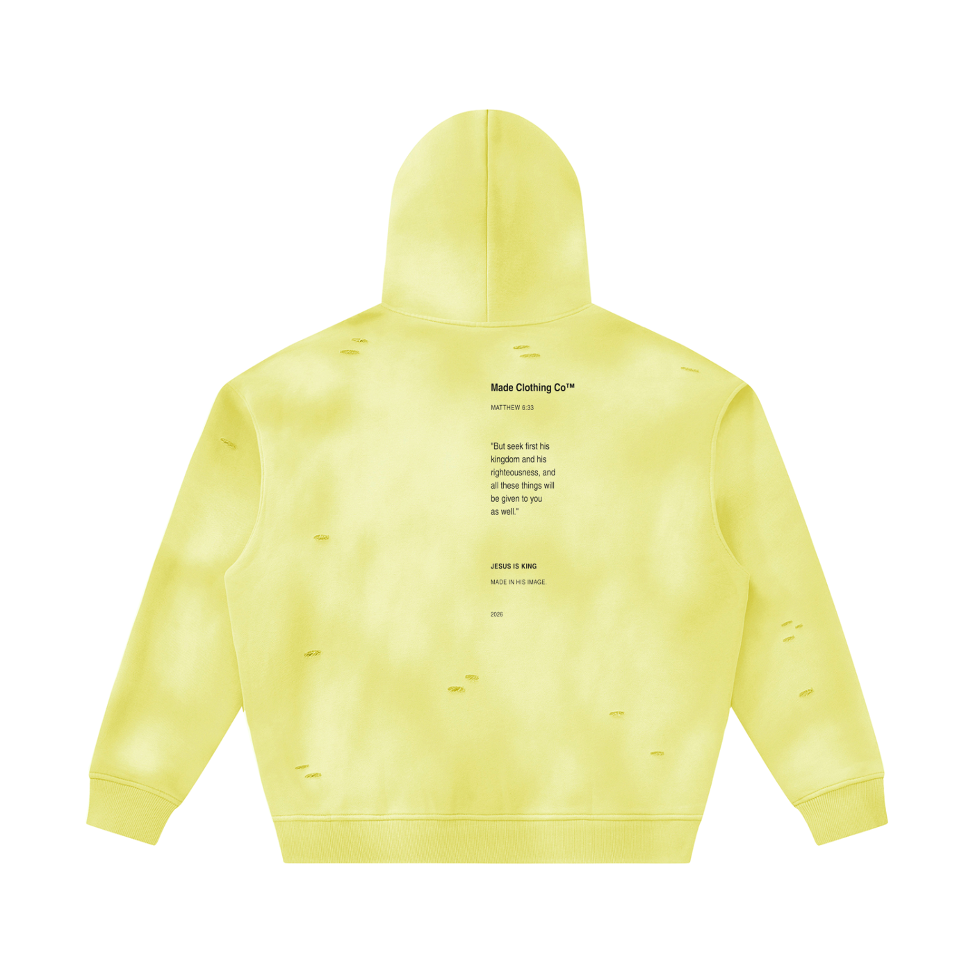 SUN DRENCHED — Washed Oversized Hoodie by Made Clothing Co. — garment detail