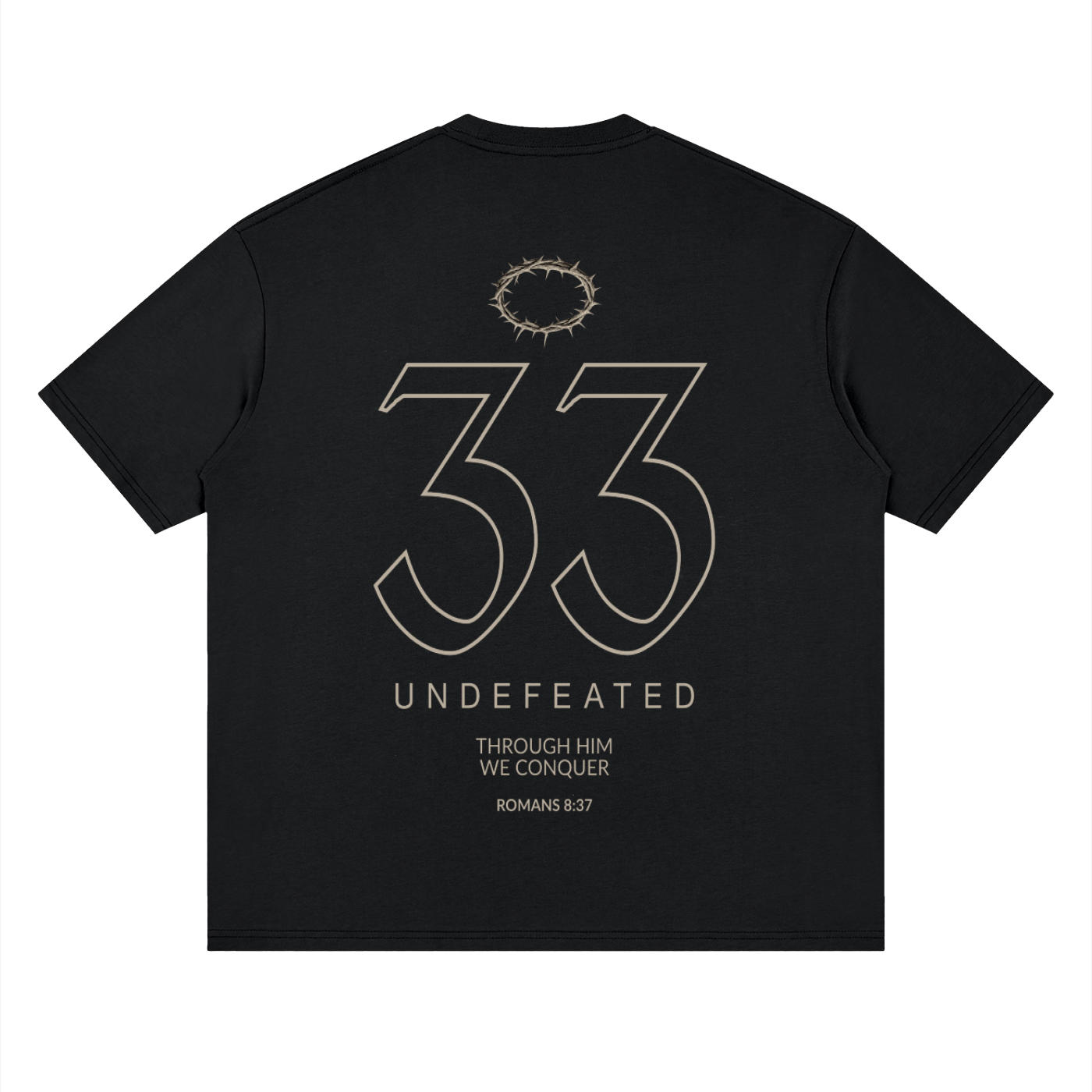 JESUS 33 — Relaxed Tee by Made Clothing Co. — garment detail